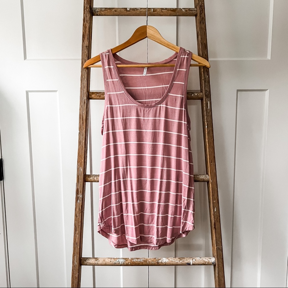 Z Supply Pink and White Tank Top | Large